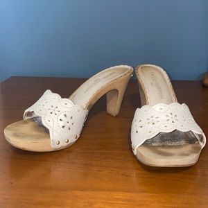 Louis Vuitton wood clog heels